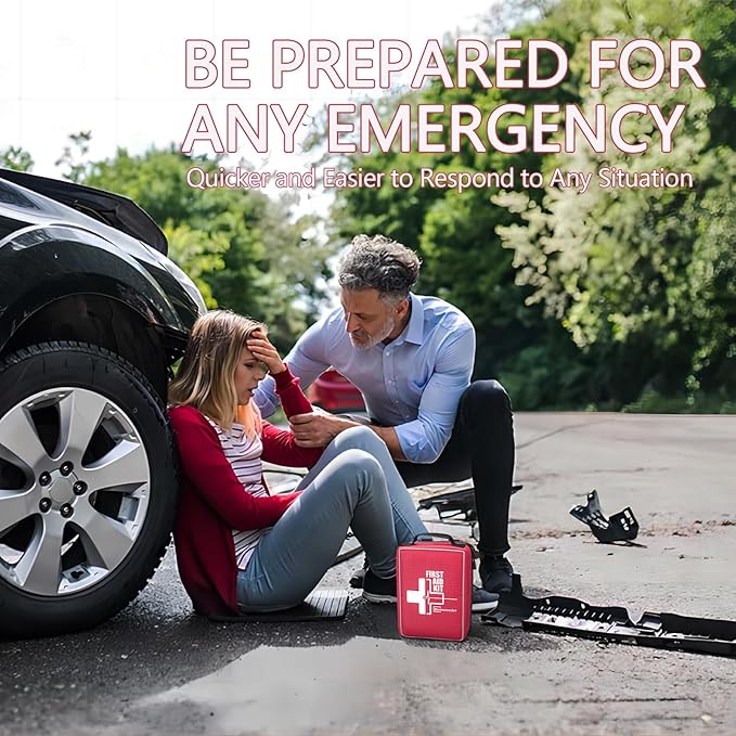 First Aid Kit, Upgrade Trauma First Aid Kit with Labelled Compartments -Emergency Medical Kits with Molle System First Aid Kits for Car, Home, Hiking, Camping and Outdoor Emergencies -216 Pieces