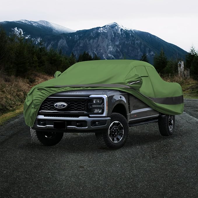 Heavy Duty Outdoor Car Cover Compatible with Ford 1999-2026 F250/F350,Waterproof All Weather for Automobiles, Outdoor Full Cover Rain Sun UV Protection with Zipper Cotton