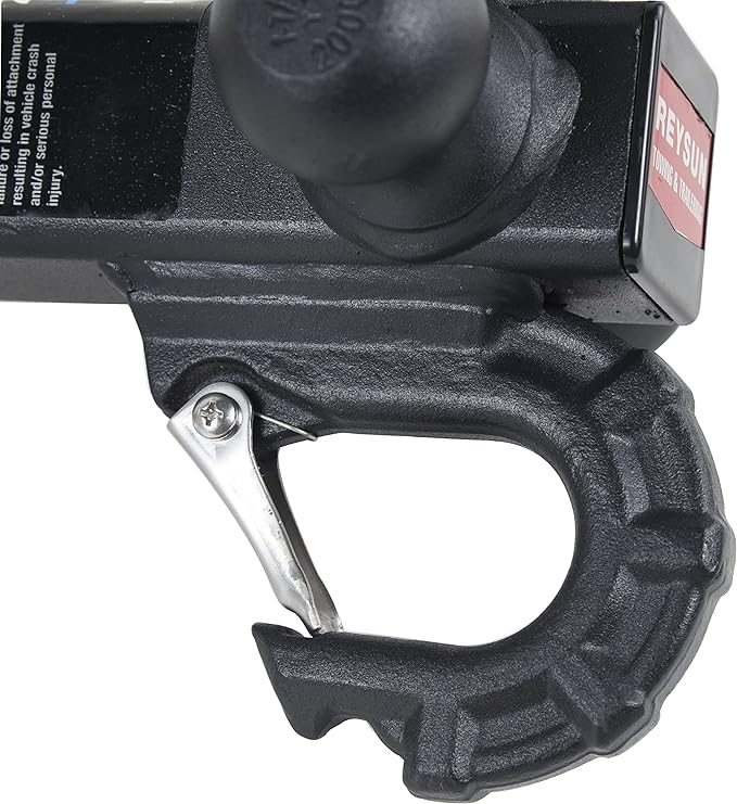 Patented Forged Trailer Hitch Tri-Ball Hitch with Hook: 3 Sizes in 1 Tow Ball Hitch, Fits 2-inch Hitch Receiver, Secure Locking Mechanism, Matt Black