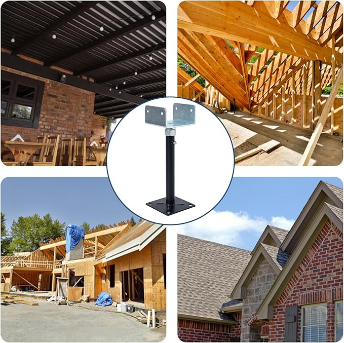 2 Pack U-Shaped Floor Jack for 4x2, 4x4, 4x6 Joists - Adjustable Steel Telepost with U-Head, Mini Screw Jack, Post Jack.9-13 Inch Adjustment Range.