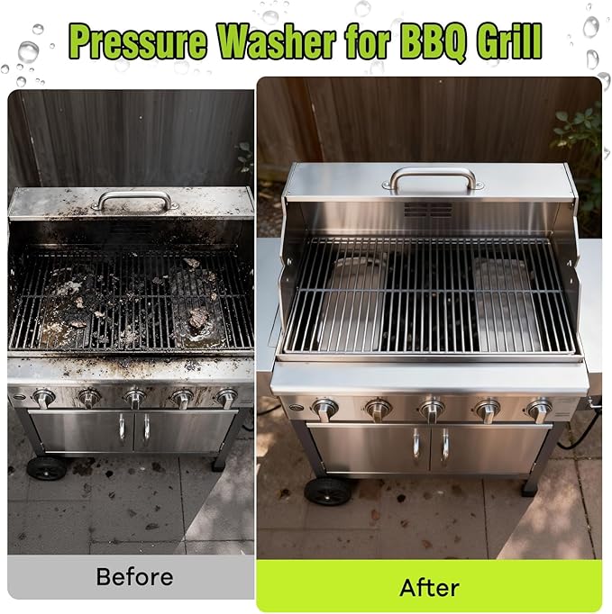 Pressure Washer, Power Washer with 4 Quick Connect Nozzles 1 Foam Cannon, High Pressure Cleaning Machine for Cars/Fences/Driveways/Patios/Farms/Home Cleaning