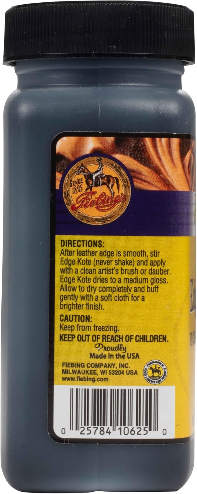 Fiebing’s Edge Kote, 4 Oz. - Color Coats Leather Edges - Dark Brown