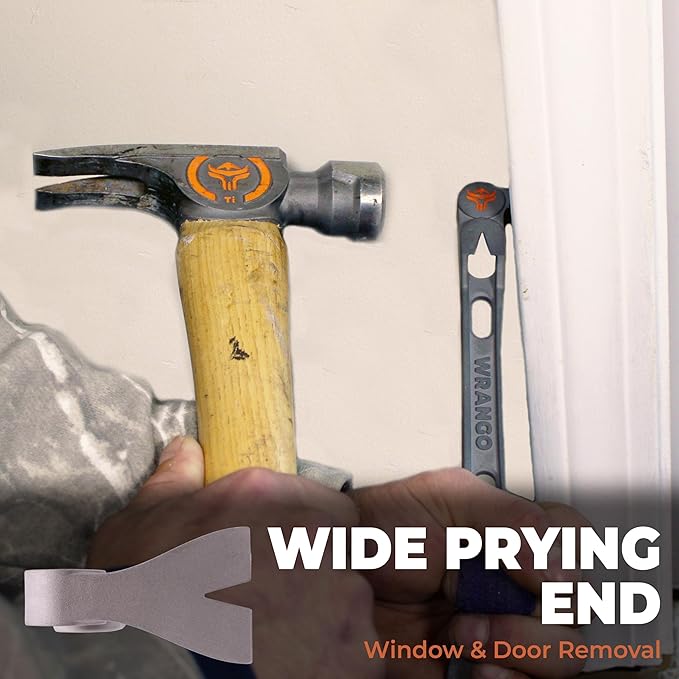 Wrango Tools - 9.5" Titanium Molding Bar - Trim and Siding Removal - Double-Wide Ends - 45% Lighter Than Steel - Side Nail Puller - Professional Grade & Lifetime Warranty - 5% Donated To Help Farmers
