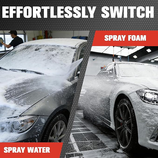Pressure Washer Gun with Foam Cannon Kit, 1/4” Quick Connect, 5 Adjustable Nozzles & Dual Switch for Car Wash Foam Gun & Pressure Washer Gun