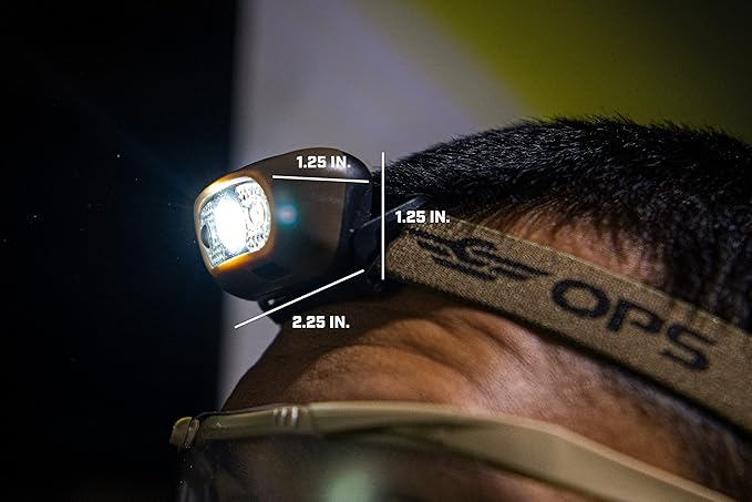 Spec Ops Tools Rechargeable LED Headlamp, 220 Lumens, Waterproof, Adjustable Headband, 5 Light Modes, 3% Donated to Veterans