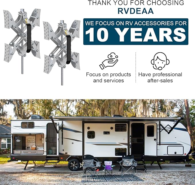 RV X Chocks Wheel Stabilizer for Travel Trailers, 2 Pack RV X-Shaped Wheel Chocks Open 2'' to 10'', Camper RV Tire Chock Stabilizers Locking Chock with Wrench for Travel Trailer Accessories