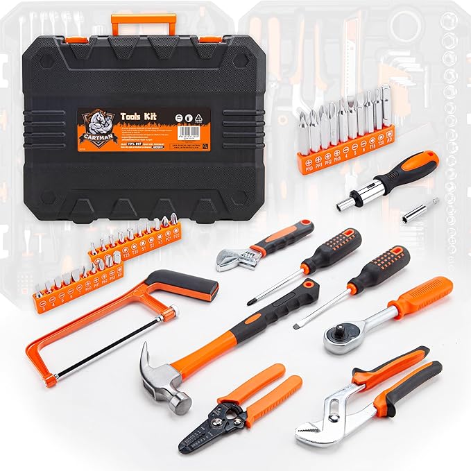 CARTMAN 238-Piece Socket Wrench Auto Repair Tool Combination Package Mixed General Household Hand Tool Set Tool Kit with Plastic Toolbox Storage Case