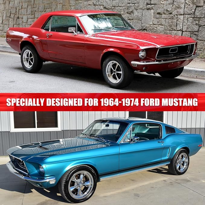 Waterproof Car Covers Replace for 1964-1978 Ford Mustang, 6 Layers All Weather Custom-fit Car Cover with Zipper Door & 18 Ponit Windproof Bands for Snow Rain Dust Hail Protection