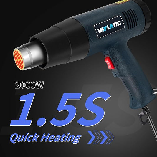 Heat Gun 1800W 122℉-1202℉(50℃- 650℃)Fast Heating Heavy Duty Hot Air Gun Kit Variable Temperature Control