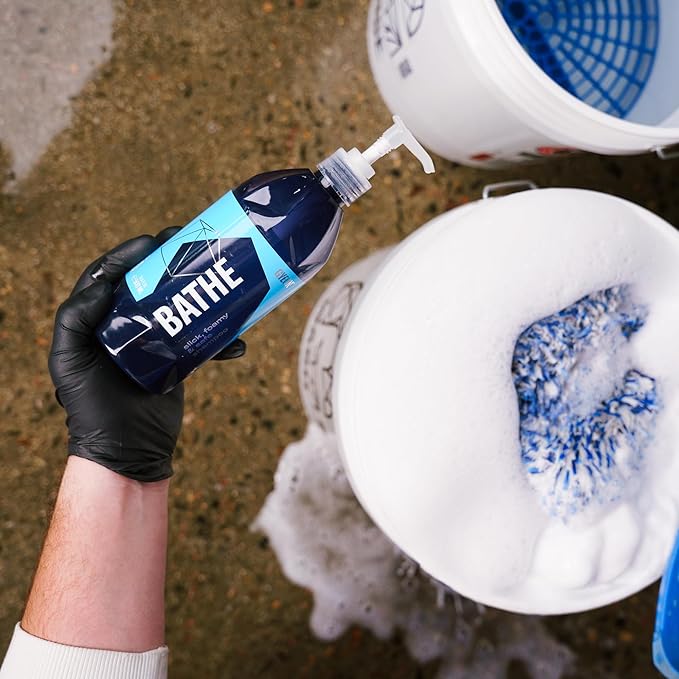 Gyeon Bathe Ceramic‑Coating Safe Car Wash Shampoo Highly Lubricated Foam Wash Soap for Paint Sealant and Coating Maintenance Professional Scratch Reduction Shine Enhancement
