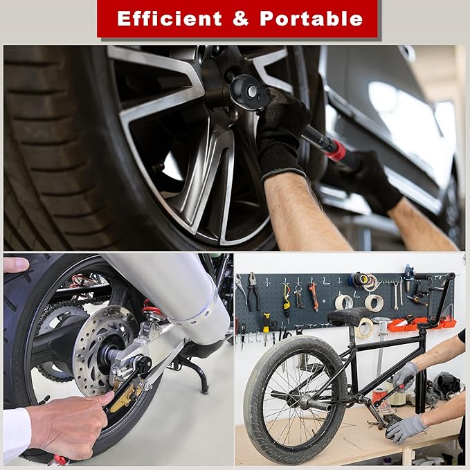 AEROFORCE 1/4 & 3/8 & 1/2-inch Drive Click Torque Wrench, 41Pcs Torque Wrench Set with Sockets and extensions, Hex, Torx, magnetic Spark Plug for Car, Motorcycle, Bike Repair
