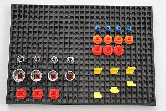 Organizer Genie ® - One Black Pegboard to organize your Sockets, Wrenches, Pliers, Screwdrivers, Bits and All Other Tools
