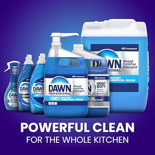 Dishwashing Liquid Soap Detergent by Dawn Professional, Bulk Degreaser Removes Greasy Foods from Pots, Pans and Dishes in Commercial Restaurant Kitchens,Regular Scent, 5 gal.