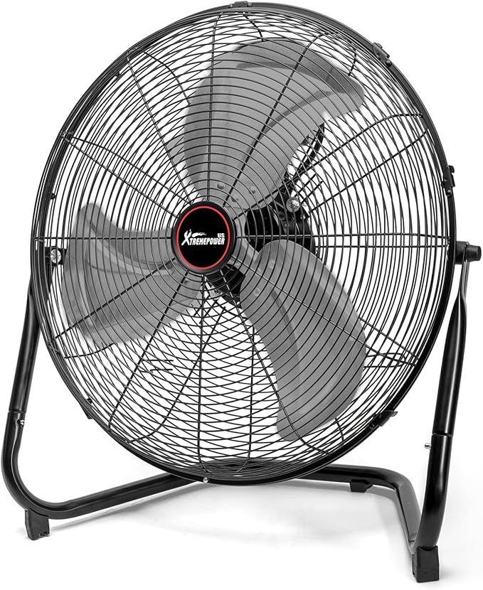 XtremepowerUS 20-Inch Floor & Wall Mount Fan, 2-in-1 High Utility Fan, 3-Speed 120W Motor, 5000 CFM Airflow, Heavy Duty Indoor Fan for Home, Garage, Workshop