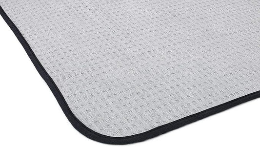 The Rag Company - The Big One - Waffle-Weave Microfiber Drying Towel; Super Absorbent for Car Washes, Detailing, and More; Buttersoft Suede Edges; Scratch-Free, 450GSM, 25in x 40in, Grey (Pack of 2)