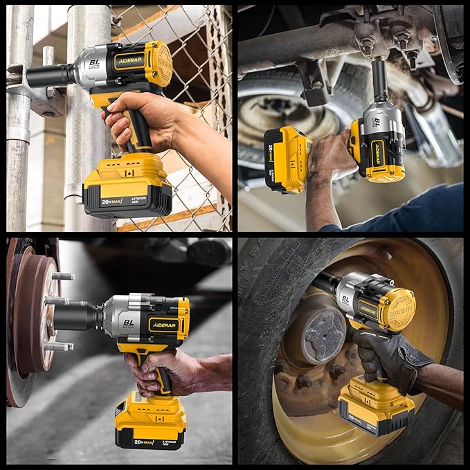 20V Cordless Impact Wrench for DeWalt Battery, 1500Nm (1106 Ft-Lbs) 1/2" Brushless Impact Gun, 3-Speed High Torque Power Tool for Tire Removal, Rusted Bolts, Heavy Equipment(No Battery)