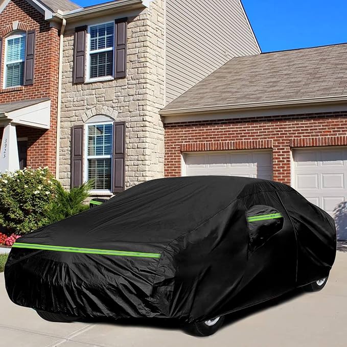 Waterproof Car Cover Compatible with Honda Civic Sedan 2011-2025, Black Car Cover with Inner Cotton & Safety Lock for Snow Rain Dust Hail Sun Protection