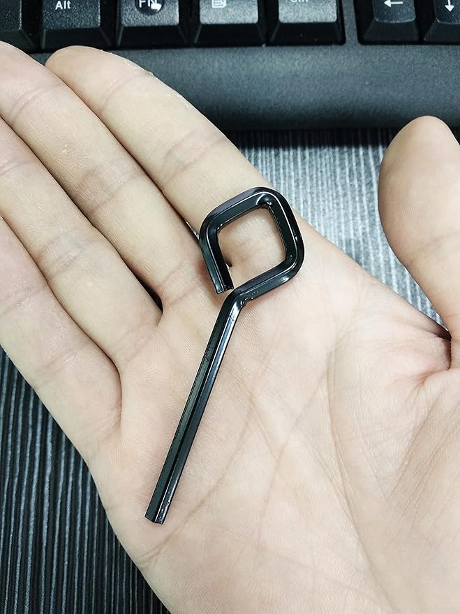 5/32" Standard Hex Dogging Key with diamond Full Loop, Key-Ring Style Dogging Key Set 5/32 Allen Wrench Key for Push Bar Door Panic Bars, Hex Socket, Solid Metal-10 Pack(Middle,black L)