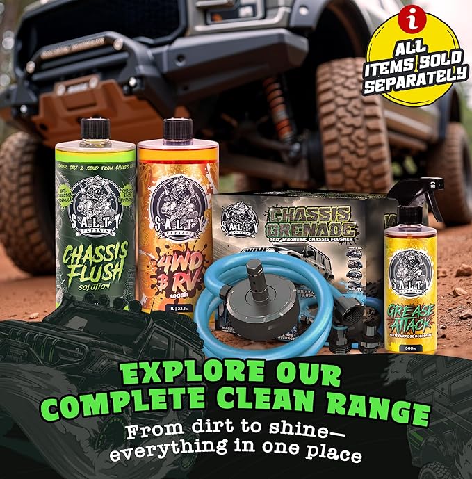Salty Captain Chassis Flush 33.8oz | Undercarriage Cleaner & Salt Neutralizer | Prevents Rust & Corrosion on 4WD, ATV, Trailers & Off-Road Vehicles | Protective Underbody Wash