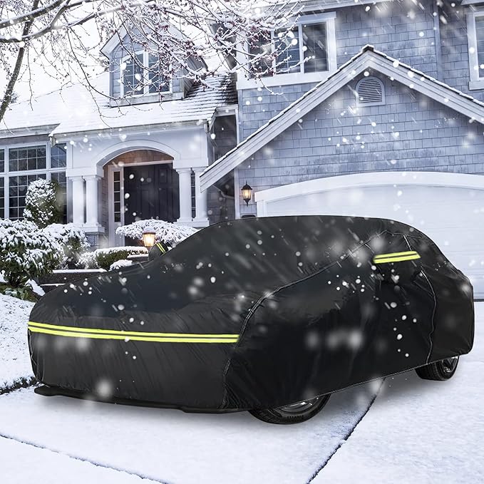Waterproof Car Covers Replace for 2007-2025 Toyota Camry, 6 Layers All Weather Custom-fit Car Cover with Zipper Door & Windproof Bands for Snow Rain Dust Hail Protection