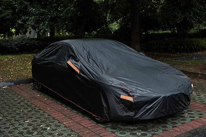 Car Cover Custom Fit for Toyota Corolla 2013-2025, Honda Civic 2016-2025, 6 Layer Heavy Duty Car Cover Waterproof All Weather with Cotton Liner & Door Zipper