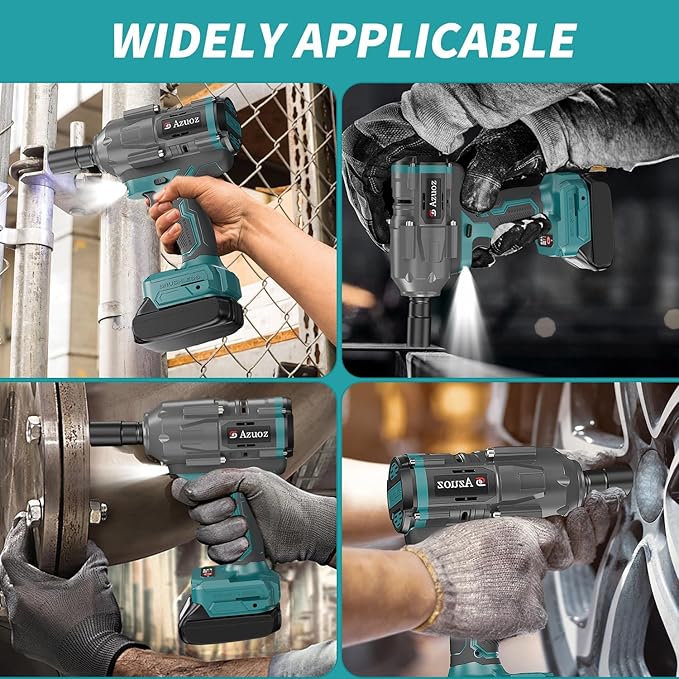 Cordless Impact Wrench 1/2 For Makita 18V Battery,1500Nm/1106FT-LBS Brushless Impact Driver,4-Speed Impact Drill Gun Tool 2100 RPM High Torque With 5 Sockets for Automotive/Motorcycle Repair