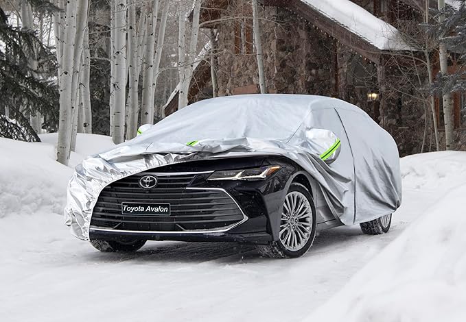 Koukou 6 Layers Car Cover Custom Fit Toyota Avalon from 2004 to 2025, Waterproof All Weather for Automobiles, Sun Rain Dust Snow Protection.