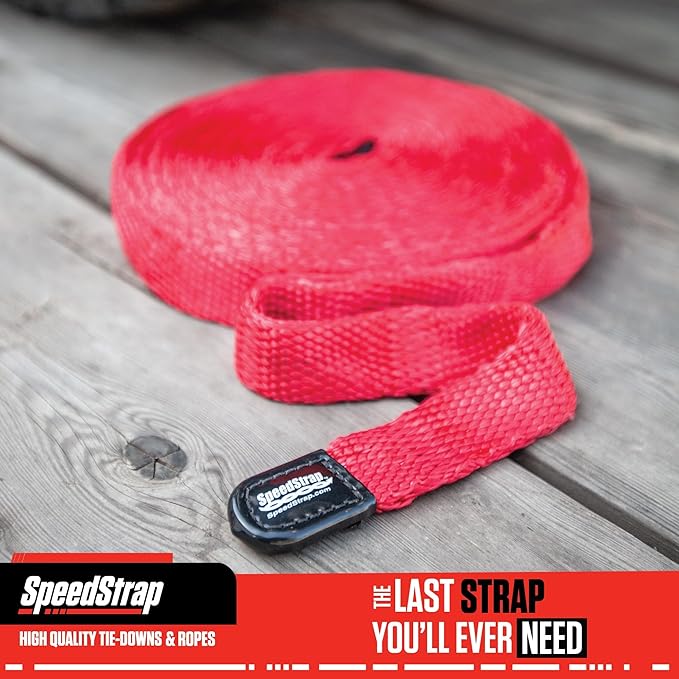 SpeedStrap SuperStrap Weavable Recovery Tow Strap 1" x 50' - Heavy Duty 7,000lb Break Strength, Emergency Towing Rope for Offroad 4x4, Jeep, Car, SUV, ATV, Boat