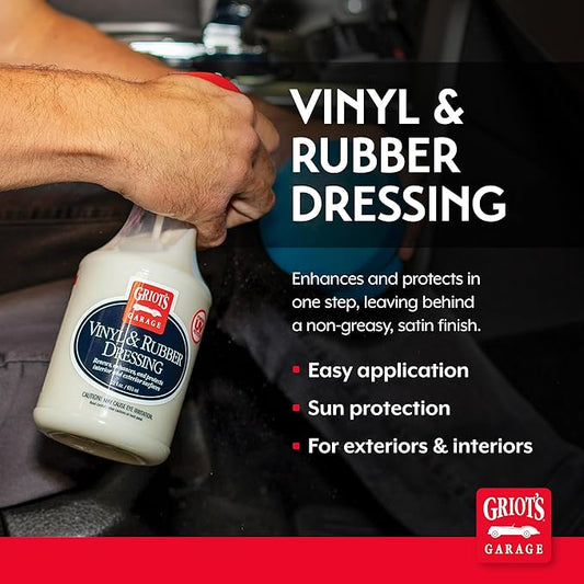 Griot's Garage Vinyl and Rubber Dressing for Car Detailing, Exterior and Interior Auto Cleaner and Protectant for for Plastic, Trim, Tires, and More, 10981, 22oz