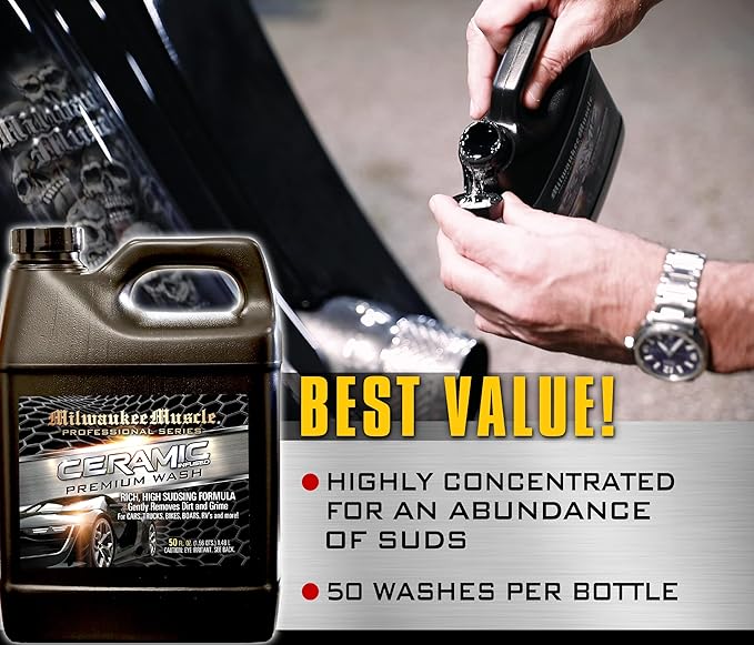 Premium Car Care Kit - 3 Pack Gift Set - Full Size Bottles Of: Ceramic Car Wash, Ceramic Wax Spray and Interior Cleaner