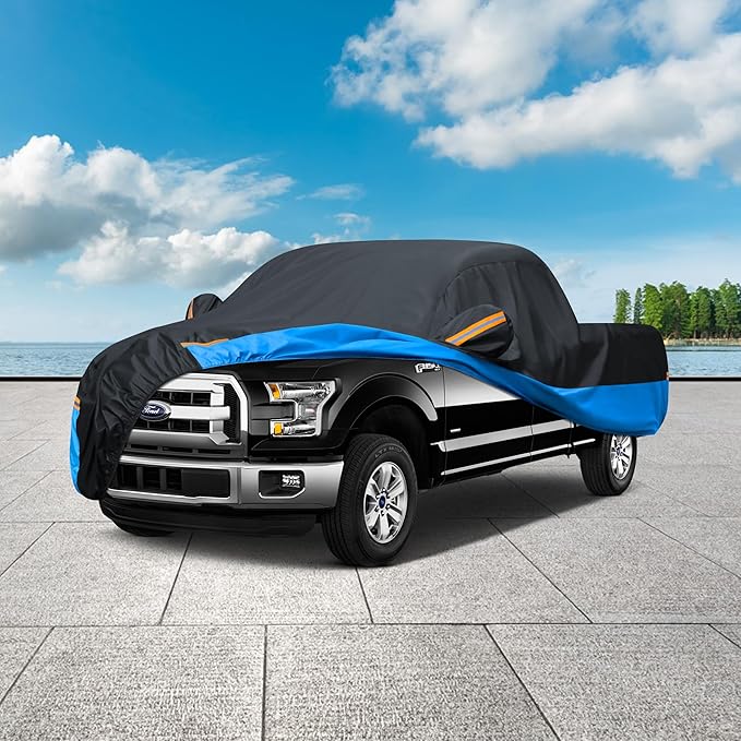 Car Cover Waterproof All Weather Outdoor Windproof Dustproof UV Protection Fit Tuck Cover XL -Length 230 to 242 inch