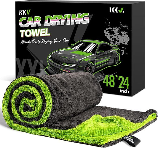KKV 48”x24” Dual Sided Microfiber Car Drying Towel (2 Count)