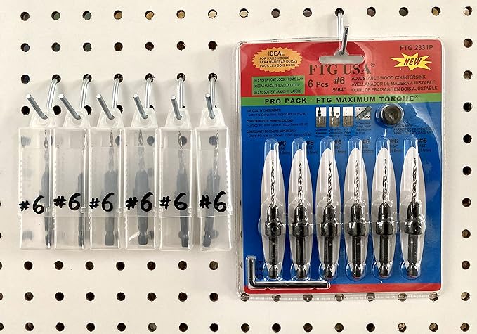 FTG USA Storage Container 6 Piece Extendable Plastic Box Used as Storage Case for Countersink and Replacement Drill Bits