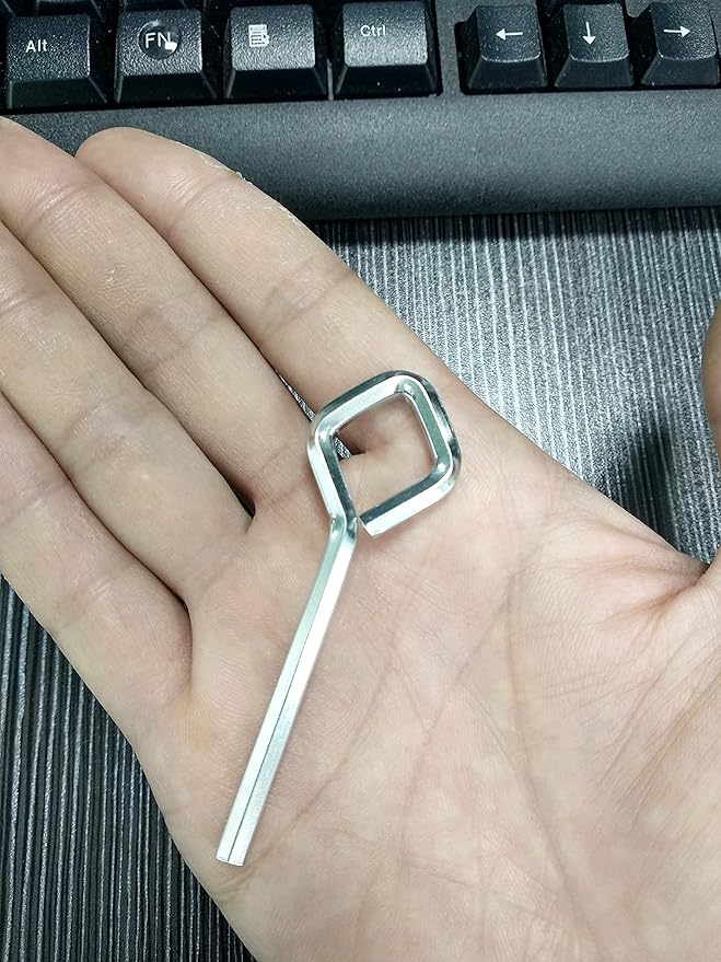 5/32" Standard Hex Dogging Key with diamond Full Loop, Key-Ring Style Dogging Key Set 5/32 Allen Wrench Key for Push Bar Door Panic Bars, Hex Socket, Solid Metal-10 Pack(Middle,silver L