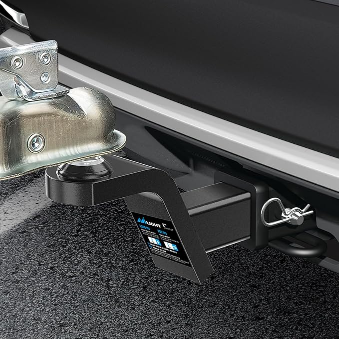 Nilight Fusion Trailer Hitch Mount w/Welded 2 Inch Trailer Ball & Hitch Pin, Fits 2 Inch Receiver, 7500 lbs 2" Rise
