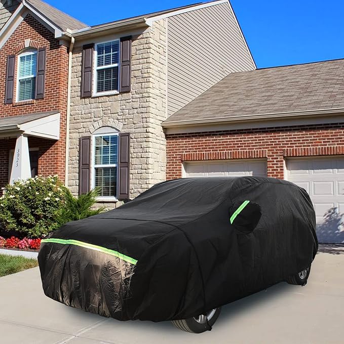 Waterproof Car Cover Compatible with 2002-2025 Honda CR-V, Black Car Cover with Inner Cotton & Safety Lock for Snow Rain Dust Hail Sun Protection