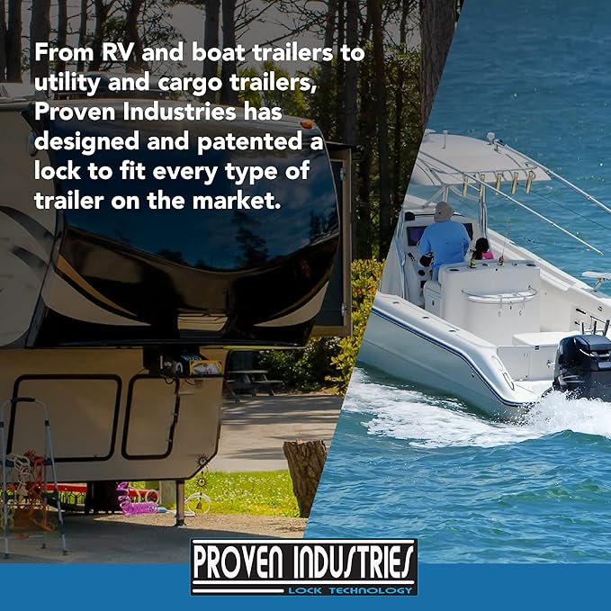 Proven Industries Model PL-5 Fifth-Wheel Kingpin Lock, Heavy-Duty Coupler Lock, Made in The USA