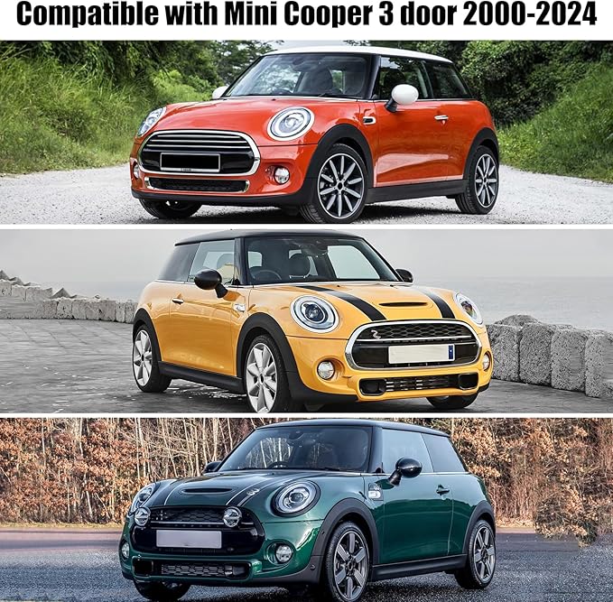300D Silver Oxford Half Car Cover Compatible with 2000-2024 Mini Cooper/S/Hardtop 2 Dr, Protector Car Body Covers for Windproof Dustproof UV Resistant Protect Your Windshield and Roof