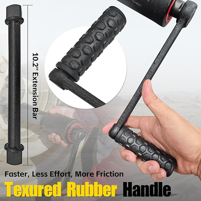 KJE Heavy Duty Torque Multiplier Wrench Set, w/ 24mm~38mm Cr-v Socket (4800 N/M, 3,540 ft/lb), 1:64 Saving Lug Nut Remover Torque Wrench for Semi Truck & RVs
