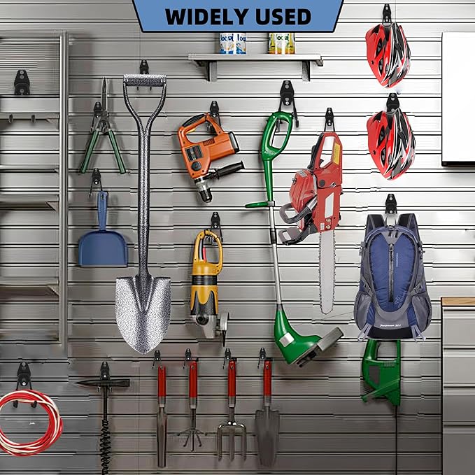 Wall Mount Heavy Duty Garage Hooks (2-Pack) – Wall Mounted Storage Hooks for Ladders, Bikes, Tools & More – Rust-Resistant Steel with Anti-Slip PVC Coating Small U Hooks