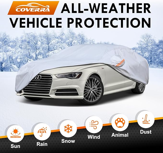All-Weather Audi A4/S4 Car Cover Waterproof All Weather, Heavy Duty Car Tarp Custom Fit for 2009-2026 Audi A4, S4, Sedan, Avant, Quattro, Premium Plus, Prestige, S Line