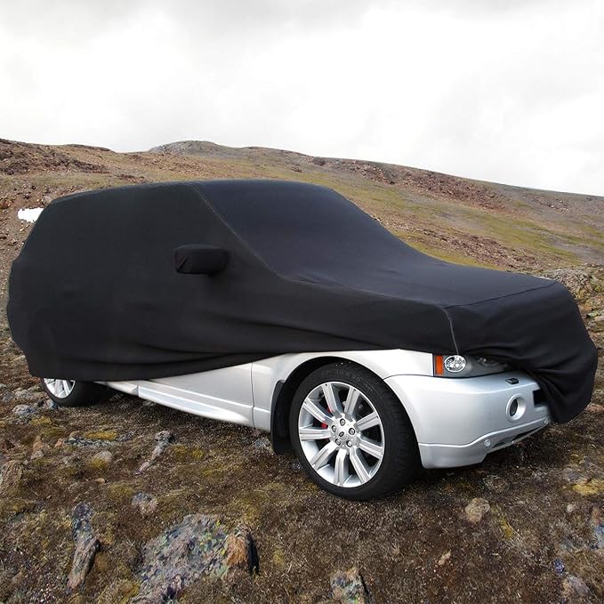WinPower Indoor Car Cover SUV Stretch Dustproof Protection Full Car Cover for Underground Garage, Car Show, Black