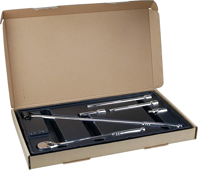 K501 3/8-Inch Drive Long Handle Ratchet & Breaker Bar Set, 6-Piece