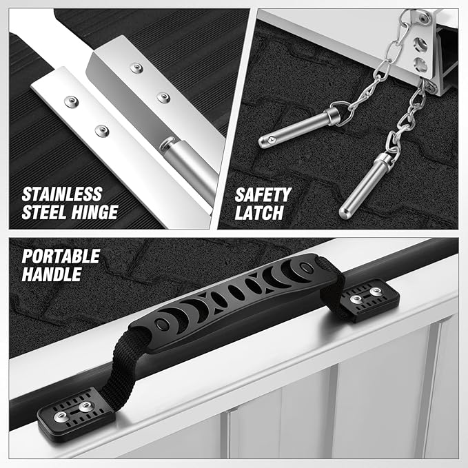 DNA Motoring 3FT Portable Non-Slip Wheelchair ramp, 600lbs Capacity Aluminium Versatile Loading Ramp, Non-Skid Ramps Telescopic Ramps for Home, Steps, Stairs, TOOLS-00613