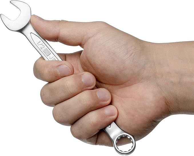 Jetech 1/2 Inch Combination Wrench, Industrial Grade Cr-V Steel Spanners with Precise 12 Point Opening, Off-Corners Design