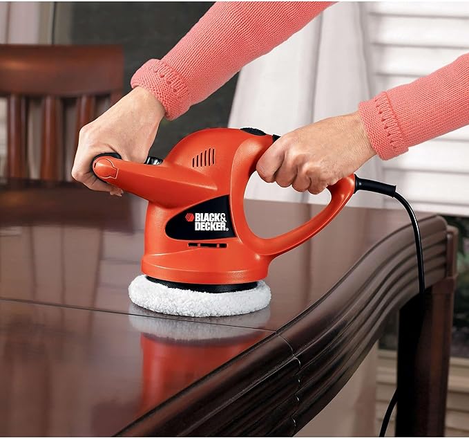 BLACK+DECKER 6" Buffer Polisher, Orbital Car Polisher with Wool and Foam Bonnets (WP900)