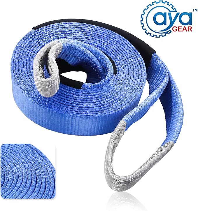 Recovery Tow Straps 3" x 20' |Tree Saver Winch Strap|Heavy Duty 35,000lbs Break Strength |Triple Reinforced Loop End | Use for Emergency 4x4 Towing or Recovery Tow Rope