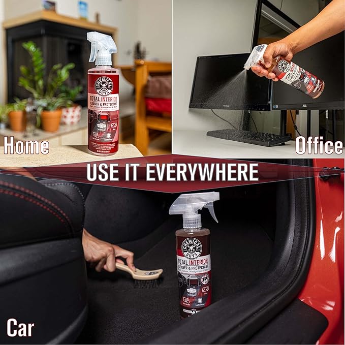 Chemical Guys Total Interior Cleaner & Protectant 128 oz Black Cherry Scent All-in-One Interior Cleaner for Leather, Vinyl, Plastic, Glass, Carpet & More Residue-Free Finish