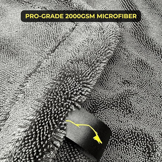 2000GSM Car Drying Towel – Sleek Max Dry 2K (20"x31") Ultra Plush Twist Loop Microfiber for Fast, Streak-Free Drying