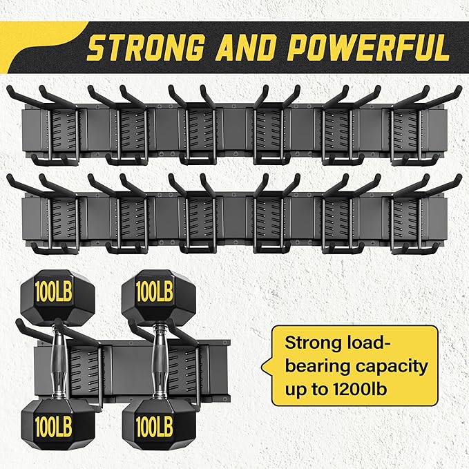 klasit Garage Wall Organizer,21Pack Carries 1200 lbs,Garden Tool Organizer 99in With Large Storage Space,Easy Assembly, Sturdy Design,for Efficient Tool Storage Garage Organization